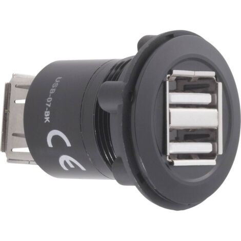 Embases USB 2.0 USB 2.0 2 x USB femelle type A vers 2 x USB femelle type A TRU COMPONENTS USB-07-BK 1229323 1 pc(s)