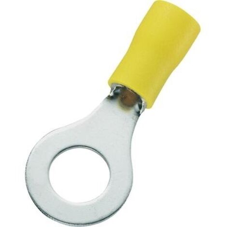 Tru Components – Cosse à œillet 746750 – Section max 6 mm² – Ø trou 8.4 mm – Partiellement isolé jaune – Lot de 50 pièces