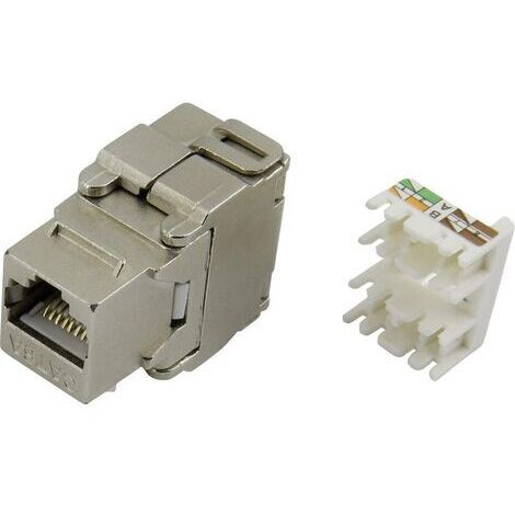 Fiche modulaire femelle, sans outils TRU COMPONENTS 1425903 RJ45 Cat6 femelle, droit métal 1 pc(s) (1/2)