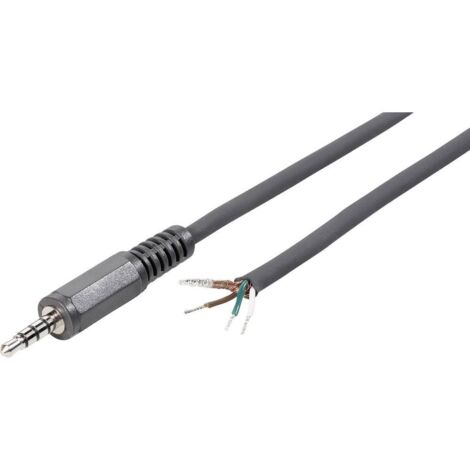 Jack 3.5 mm mâle, droit TRU COMPONENTS 1578956 Nombre de pôles: 4 stéréo noir 1 pc(s) (1/2)