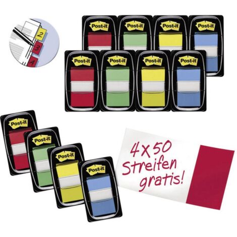 Post-it Bandes adhésives FT600003493 rouge, jaune, bleu, vert (1/4)