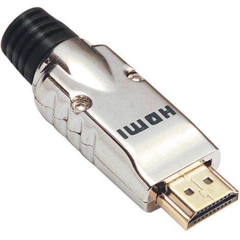 Connecteur HDMI 905002 mâle droit 19 pôles – Argent – Compatible avec soudures – Protection anti-torsion – Bkl Electronic (1/2)