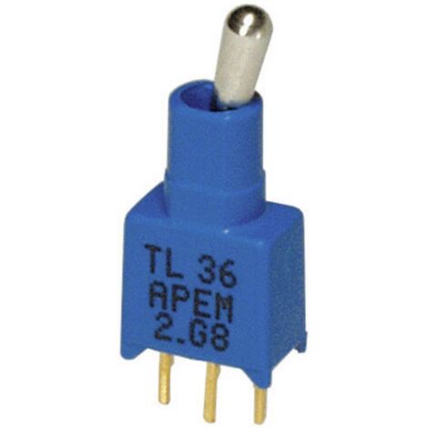 Interrupteur à levier 1 x On/Off/On APEM TL39WW05000 20 V DC/AC 0.02 A permanent/0/permanent 1 pc(s) (1/3)