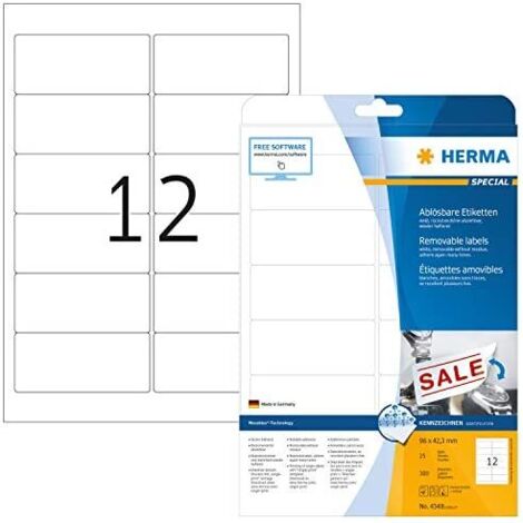 Herma 4348 Etiquette universelles 96 x 42.3 mm papier blanc 300 pc(s) décollable imprimante à jet d'encre, imprimante l (1/5)