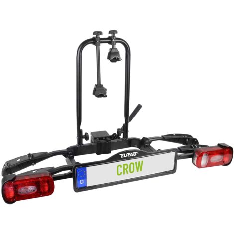 Porte-vélo Eufab Crow 11563 – Charge maximale 2 vélos – Montage rapide en 5 étapes – Fixation sécurisée pour tous types de vélos
