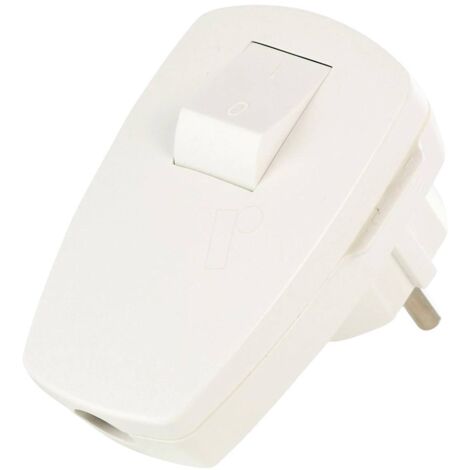 Bachmann 911.271 Fiche électrique mâle avec terre plastique avec interrupteur 250 V blanc IP20 C264791 (1/2)