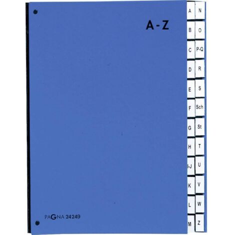PAGNA Classeur à soufflet 24249-02 carton dur bleu DIN A4 Nombre de compartiments: 24 A-Z (1/4)