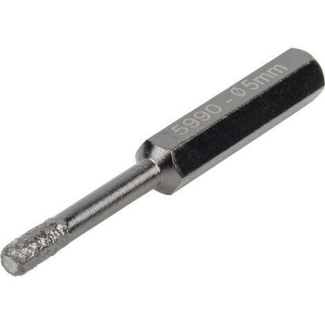 WOLFCRAFT 5990000 DIAMANT FORET Ø 5 MM, TIGE 6 PANS, PROFONDEUR DE COUPE 40 MM, 1 V (1/4)