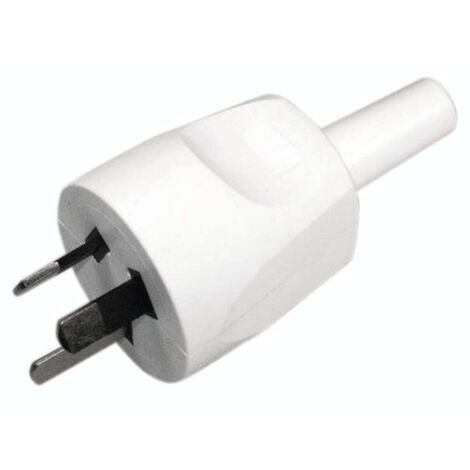 Bachmann 910.282 Fiche électrique mâle avec terre plastique 250 V blanc IP20 C209371 (1/3)