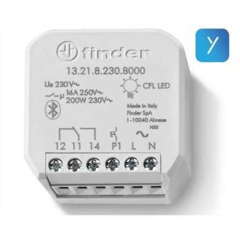 Finder – Relais multifonction 16A 230V – Montage encastré – Bluetooth Low Energy – Compatible domotique – 13218230B000 (1/3)