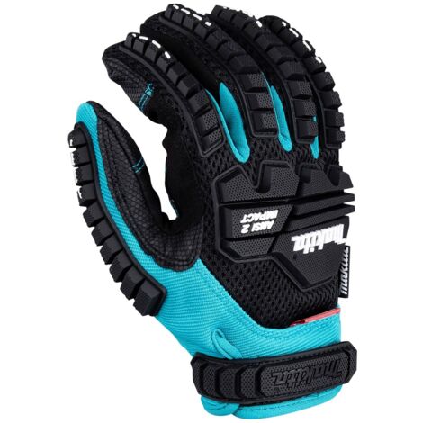 Makita – Gants de manutention taille 9 – Cuir synthétique résistant aux chocs – Norme EPI II – Compatible écrans tactiles – Confort optimal