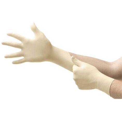Ansell MICROFLEX® 63864070 100 pc(s) Latex naturel Gants à usage unique Taille: 7 EN 421:2010, EN 420-2003, EN 374-5, E