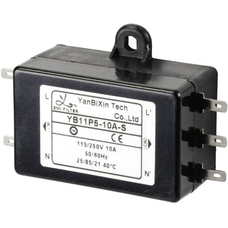 TRU COMPONENTS TC-10471952 Filtre d'alimentation 250 V/AC 10 A 0.3 mH (L x l x H) 68 x 50 x 25 mm 1 pc(s) (1/3)