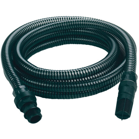 Einhell Tuyau d'aspiration noir 4 mètres avec embouts en PVC