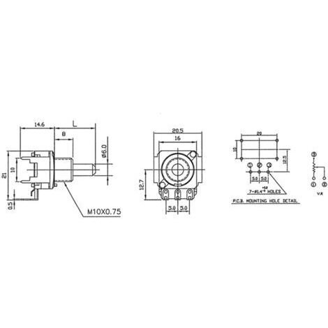 Alpha RD1601F40F430RB10KM RD1601F40F430RB10KM Potentiomètre rotatif mono 0.2 W 10 kΩ 1 pc(s) D033361 (1/4)