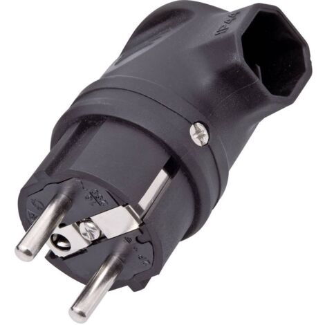 interBär 9004-004.01 Fiche coudée à contact de protection caoutchouc 230 V noir IP44 A966821 (1/3)