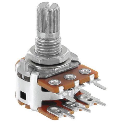 Alpha RV16A01F20KB10KM RV16A01F20KB10KM Potentiomètre rotatif stéréo 0.2 W 10 kΩ 1 pc(s) D033161 (1/5)
