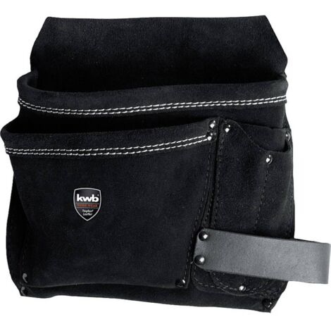 Ceinture porte-outils en cuir de vache 906510 – Double couture renforcée – Compartiments pratiques pour outils – Boucle pour marteau – KWB - D215772