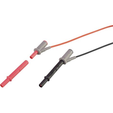 VOLTCRAFT Set Morsetti A Coccodrillo MSS-103 - Presa 4 Mm CAT III 1000V / CAT IV 600V - Punte Di Misura Avvitabili (Nero/Rosso)