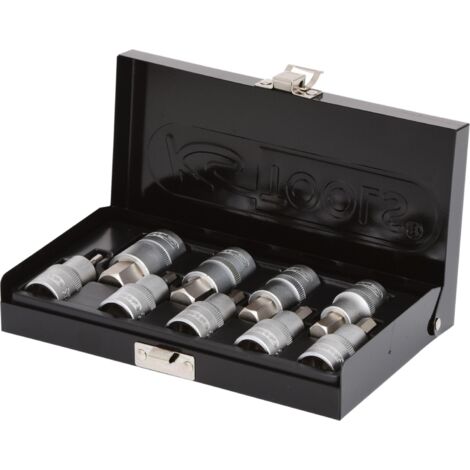 Kstools – Coffret cliquet et douilles 1/2" – 9 pièces en acier chrome vanadium – Normes DIN 3120 et ISO 1174 – Longueur 55mm (1/8)