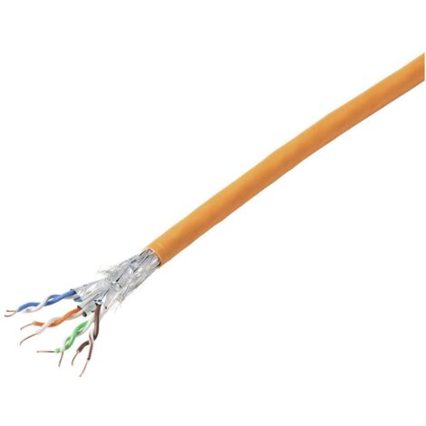 TRU COMPONENTS Câble réseau CAT 7a S/FTP 4 x 2 x 0.26 mm² Certifié CR-Dca orange 100 m D355782 (1/2)
