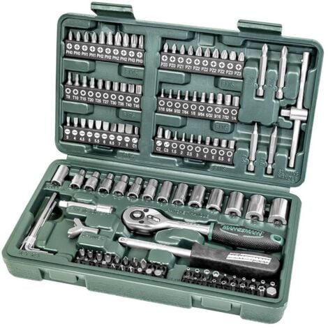 Jeu de clés à douille Brüder Mannesmann métrique 1/4 (6.3 mm) 130 pièces