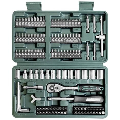 Jeu de clés à douille Brüder Mannesmann métrique 1/4 (6.3 mm) 130 pièces