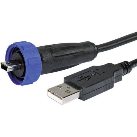 Cordon adaptateur 3m USB A mâle / Mini-USB B mâle IP68 ESKA Bulgin PX0441/3M00 D17008 (1/2)