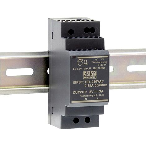 Mean Well – Alimentation rail DIN 24V 1.5A HDR3024 – Puissance 36W – Compatible avec rails DIN TS-35 – Pour automatisation bâtiment