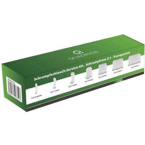 QUADRIOS 2004CA104 ASSORTIMENT DE GAINES THERMORÉTRACTABLES TRANSPARENT TAUX DE RETREINT:2:1 1 SET (1/2)