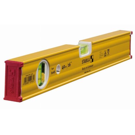 Stabila – Niveau à bulle 40 cm 19163 – Aluminium renforcé – Précision ± 0,5 mm/m – Pour chantiers humides et espaces confinés