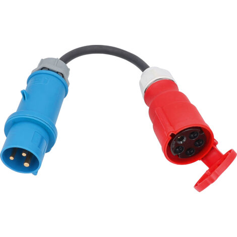 Adapterleitung CEE 230V 32A auf CEE 400V 32A 0,3 m 5-polig IP44
