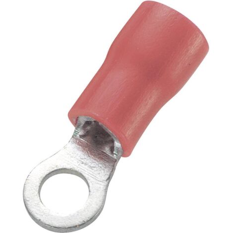 TRU COMPONENTS 738167 Cosse à oeillet Section max.=1.50 mm² Ø du trou=10.5 mm partiellement isolé rouge 100 pc(s) (1/2)
