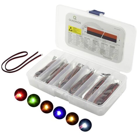 Quadrios Assortiment de LEDs rouge, vert, jaune, bleu, blanc, ambre 20 mA 3.0 V C002662 (1/4)