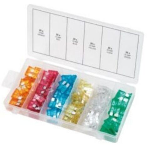 Ks Tools – Assortiment de fusibles 120 pièces – Calibrages 5A à 30A – Coffret de rangement inclus – Conforme norme ISO 8820-3