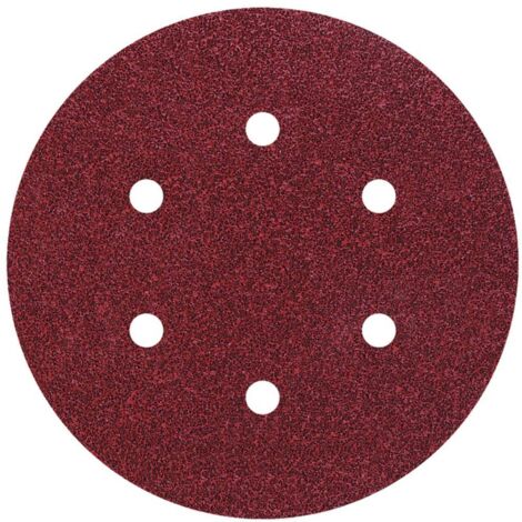 Wolfcraft 1838000 Set de feuilles abrasives pour ponceuse excentrique avec bande auto-agrippante, perforé Grain 60, 120 (1/2)
