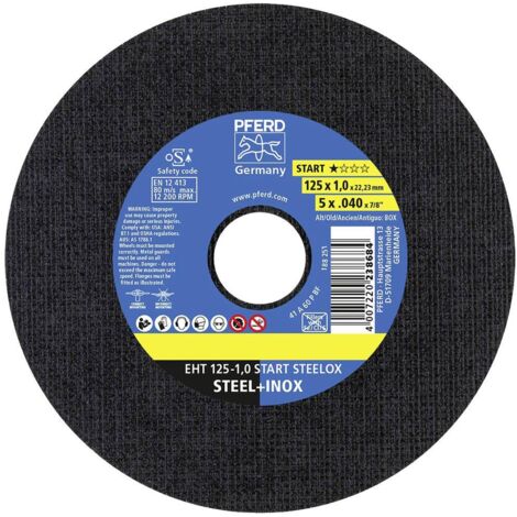 Lot de disques à tronçonner PFERD TOOLS EHT 125-1,0 START STEELOX 69120939 125 mm 22.23 mm 25 pc(s)
