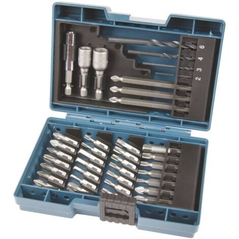 Makita – Jeu d'embouts 38 pièces B54106 – Coffret multi-outils – Embouts pour vissage rapide – Forets à métaux 4/6/8/10mm