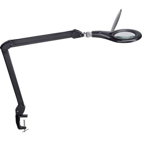 Lampe loupe LED à bras articulé orientable - noir