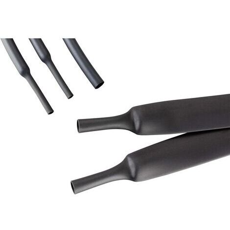 Hongshang HRA2 12/3 Gaine thermorétractable avec colle noir 12 mm 3 mm Taux de retreint:4:1 1.22 m (1/2)