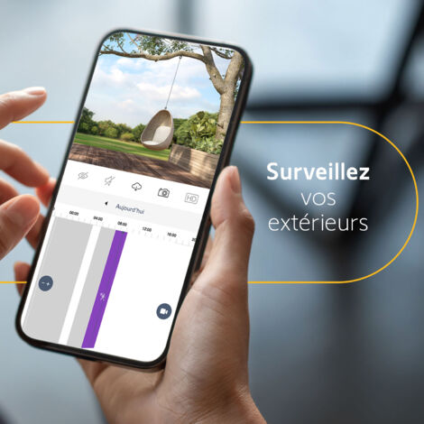SOMFY 2401563 - Outdoor Camera grise - Caméra de surveillance extérieure wifi - 1080p Full HD - Sirène 110 dB - Branchement possible sur luminaire existant