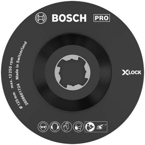 Plateau de ponçage X-LOCK SCM avec goupille de centrage, 125 mm Bosch Accessories 2608601724