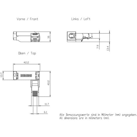 Connecteur mâle RJ45 Siemens 6GK19011BB202AB0 1 pc(s)