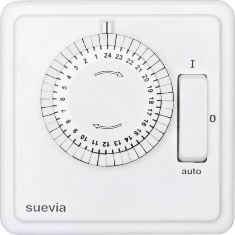 Programmateur horaire pour montage encastré Suevia SU280447 analogique programme journalier 1200 W IP20 programme On/Of