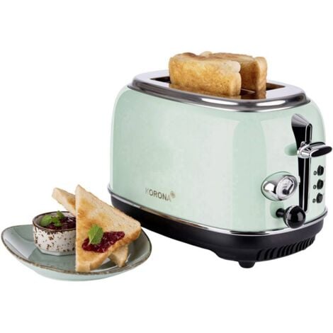 Set petit déjeuner vintage bouilloire verte 1800W + grille pain vert 900W