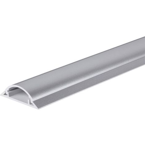 Tru Components – Protège-câbles PVC argent 1000 mm 1 canal – 1572569 – Bande adhésive double face pour installation facile (1/2)