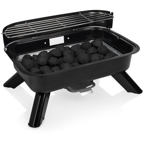 Princess 01.112252.01.001 électrique, charbon de bois Barbecue avec protection anti-vent, avec pied, avec réglage manue
