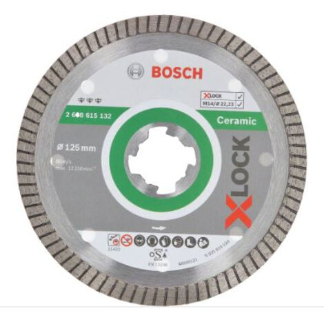Bosch – Disque diamant pour meuleuse 125 mm – Alésage 22,23 mm – Largeur de coupe 1,4 mm – Coupe nette pour céramiques dures