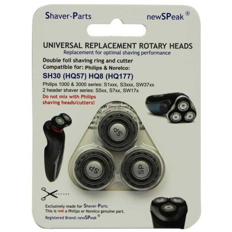 Tête de rasoir ScanPart für Philips HQ8, HQ9, HQ177 und Remington RR-330C, RR-350C noir A967471