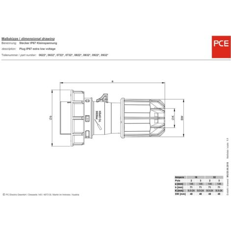 PCE Twist 0622v Mâle CEE 16 A 2 pôles 24 V 1 pc(s)